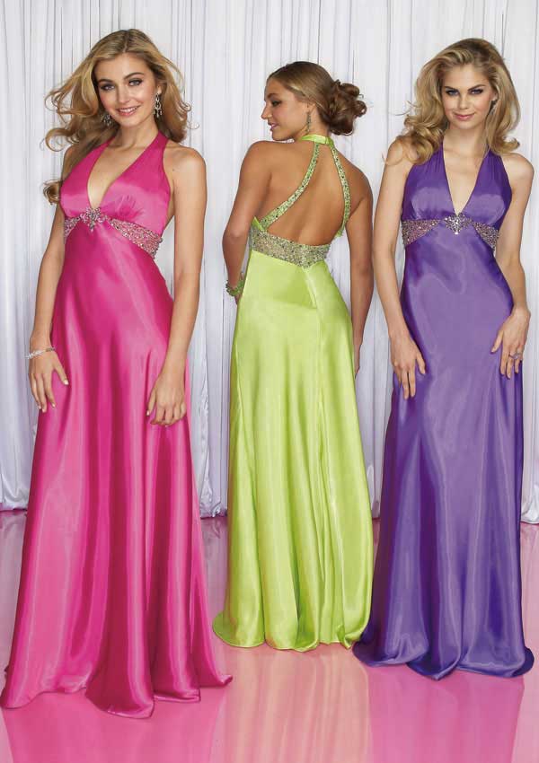 Fuchsia Halter And V Neck Open Back Floor Length Sheath Prom Dresses With Beads 