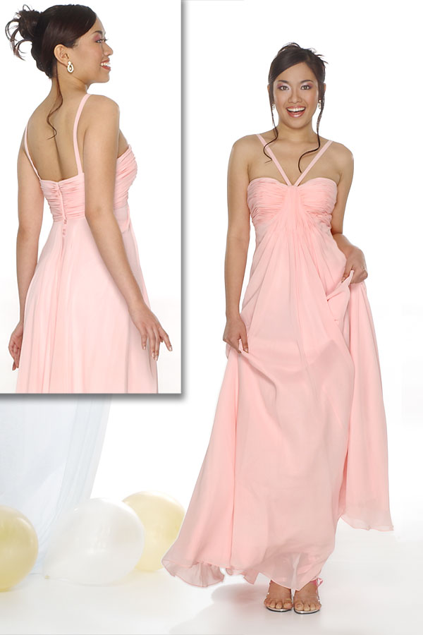 Spaghetti Strap And Sweetheart Ankle Length Empire Silk Chiffon Prom Dresses With Shawl 