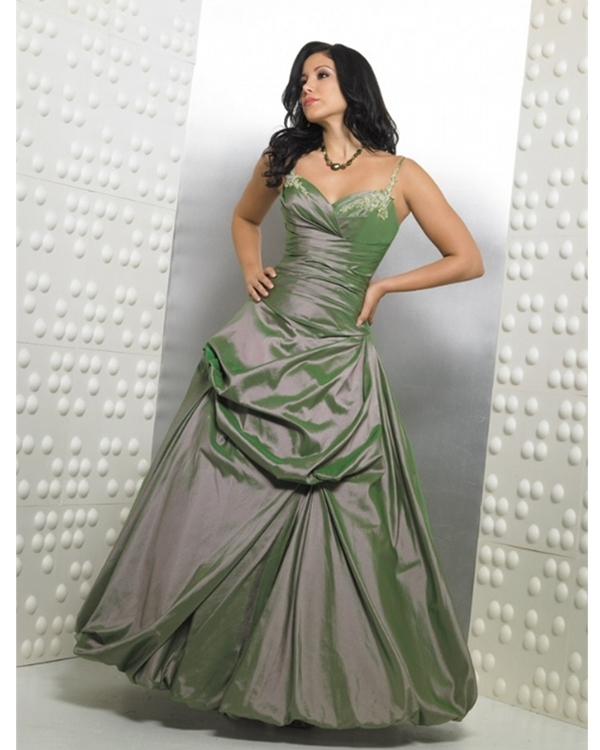 Spaghetti Strap Sweatheart Olive Floor Length A Line Quinceanera Dresses With Twist Drapes
