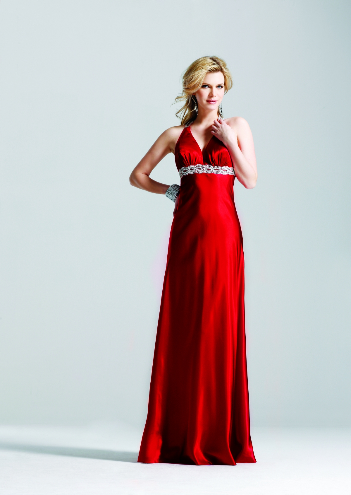 Modest Red Column Floor Length V Neck Cross Back Satin Sexy Dresses With Sequins