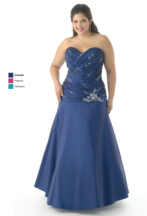 Midnight A Line Strapless Sweetheart Lace Up Full Length Satin Prom Dresses With Sequinsand Drapes