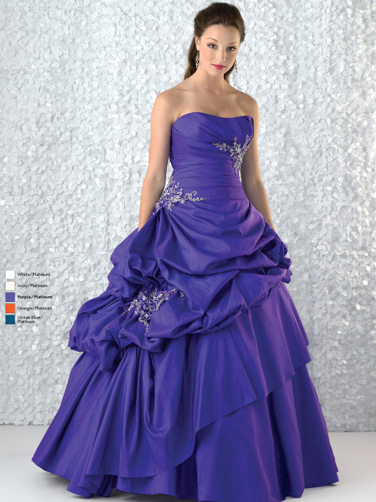 Violet Ball Gown Strapless Lace Up Full Length Quinceanera Dresses With Beading Embroidery And Twist Drapes