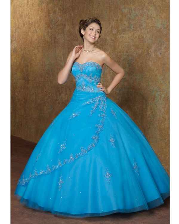 Turquoise Ball Gown Strapless Sweetheart Lace Up Floor Length Beaded Embroidered Quinceanera Dresses