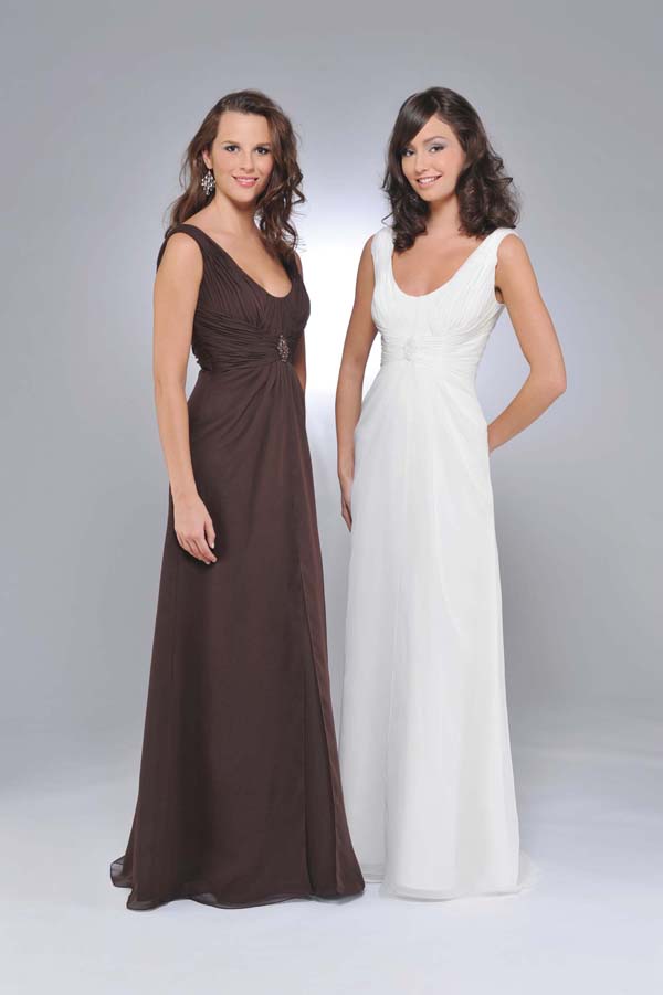 Brown Column Scoop And Strap Zipper Floor Length Ruffles Chiffon Prom Dresses