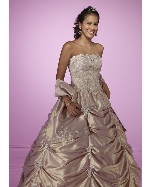 champagne ball gown