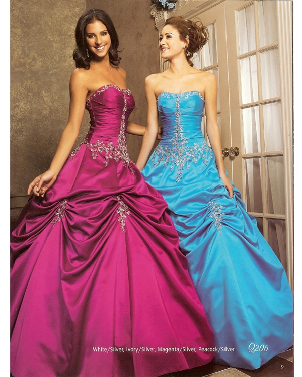 Fuchsia Strapless Floor Length Ball Gown Quinceanera Dresses With Beading And Twist Drapes