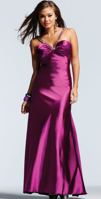 Purple Empire V Neck And Strap Backless Beading Floor Length Evening Dresses