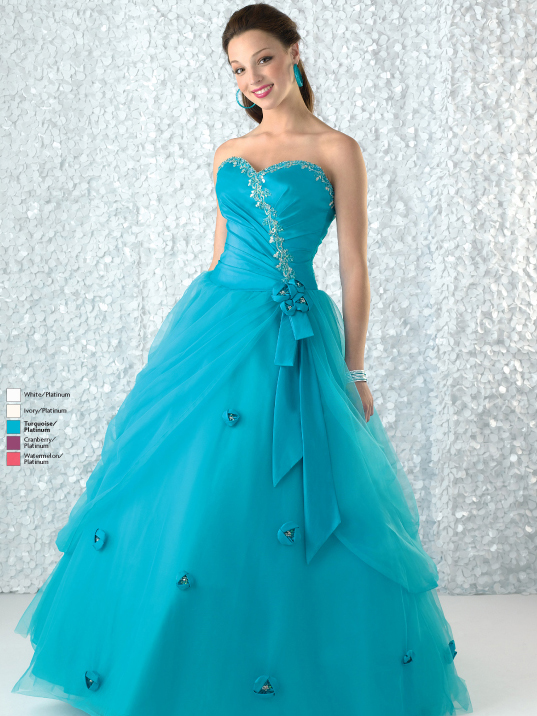 Turquoise Ball Gown Strapless Sweetheart Zipper Full Length Quinceanera Dresses With Beading Appliques And Ruffles 