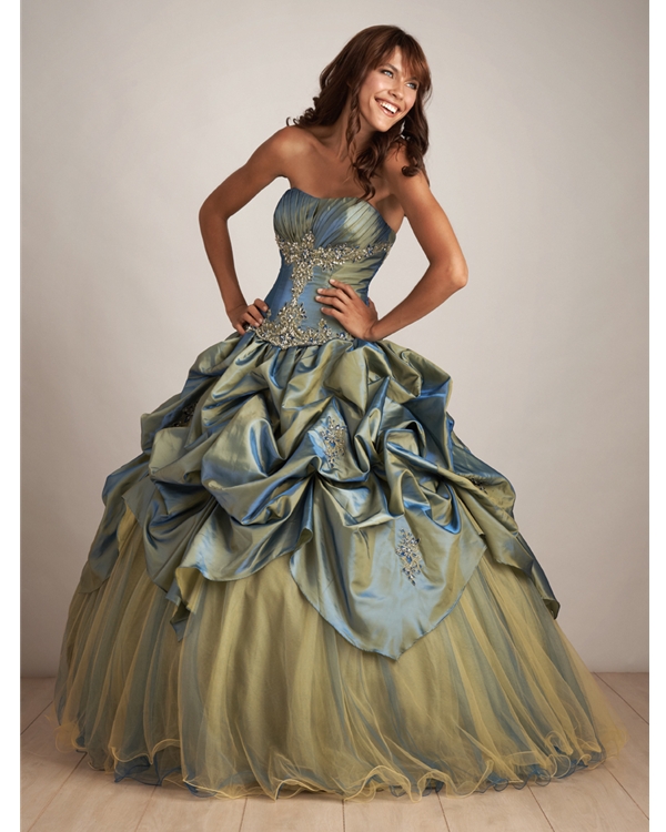 Olive Ball Gown Strapless Sweetheart Lace Up Full Length Quinceanera Dresses With Beading And Ruffles 