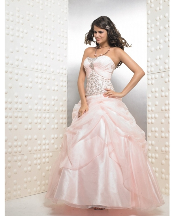 Pearl Pink Ball Gown Strapless And Sweetheart Lace Up Floor Length Embroidered And Ruffled Quinceanera Dresses