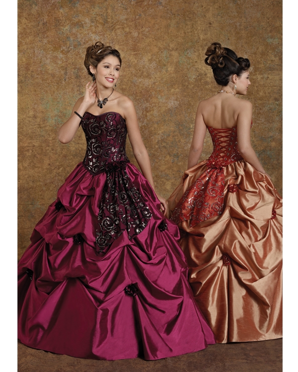 Purple Ball Gown Strapless Sweetheart Lace Up Floor Length Quinceanera Dresses With Floral Embrodiery And Ruffles 