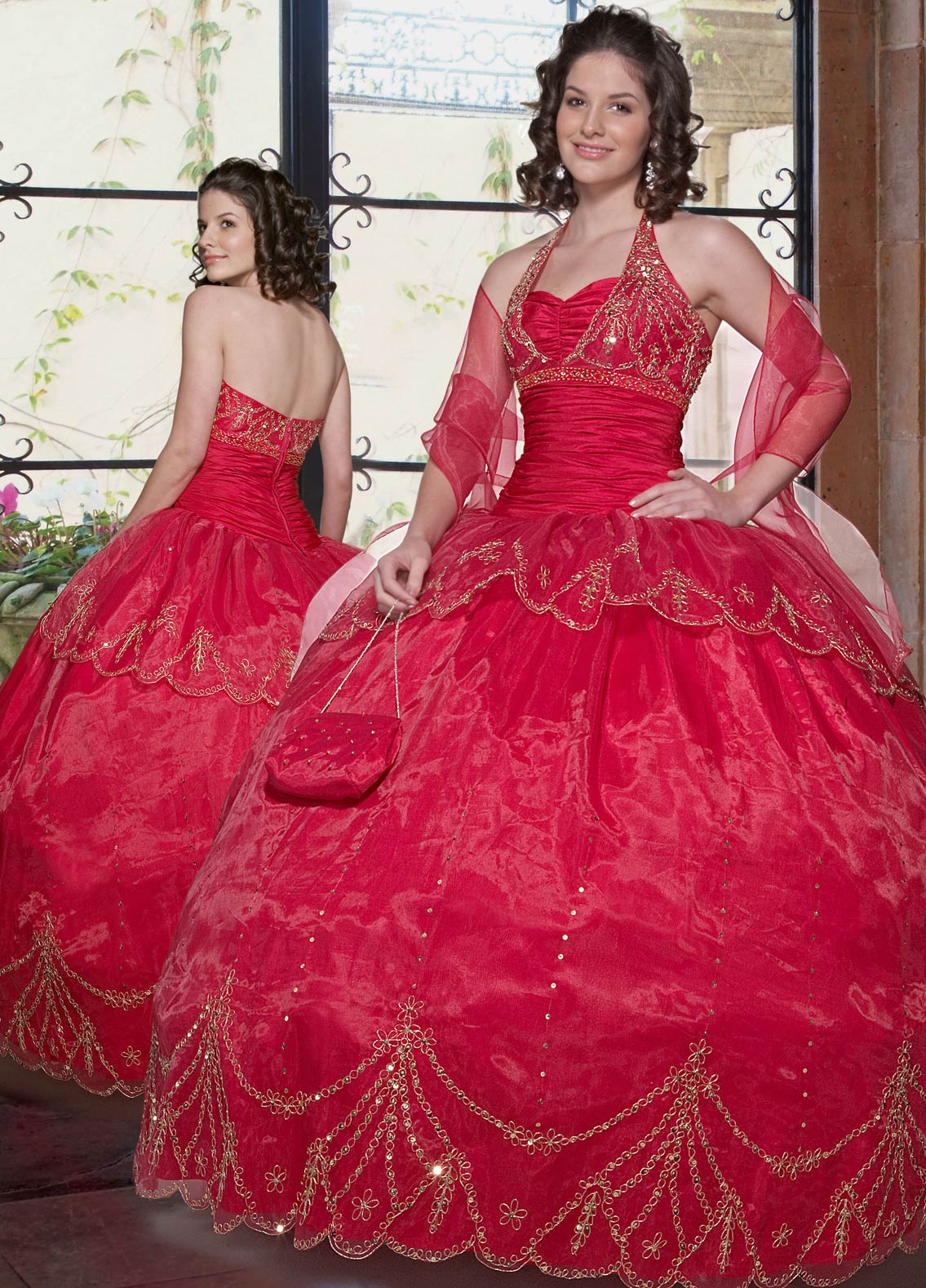 Prosperous Red Ball Gown Halter Neckline Zipper Floor Length Embroidered Quinceanera Dresses
