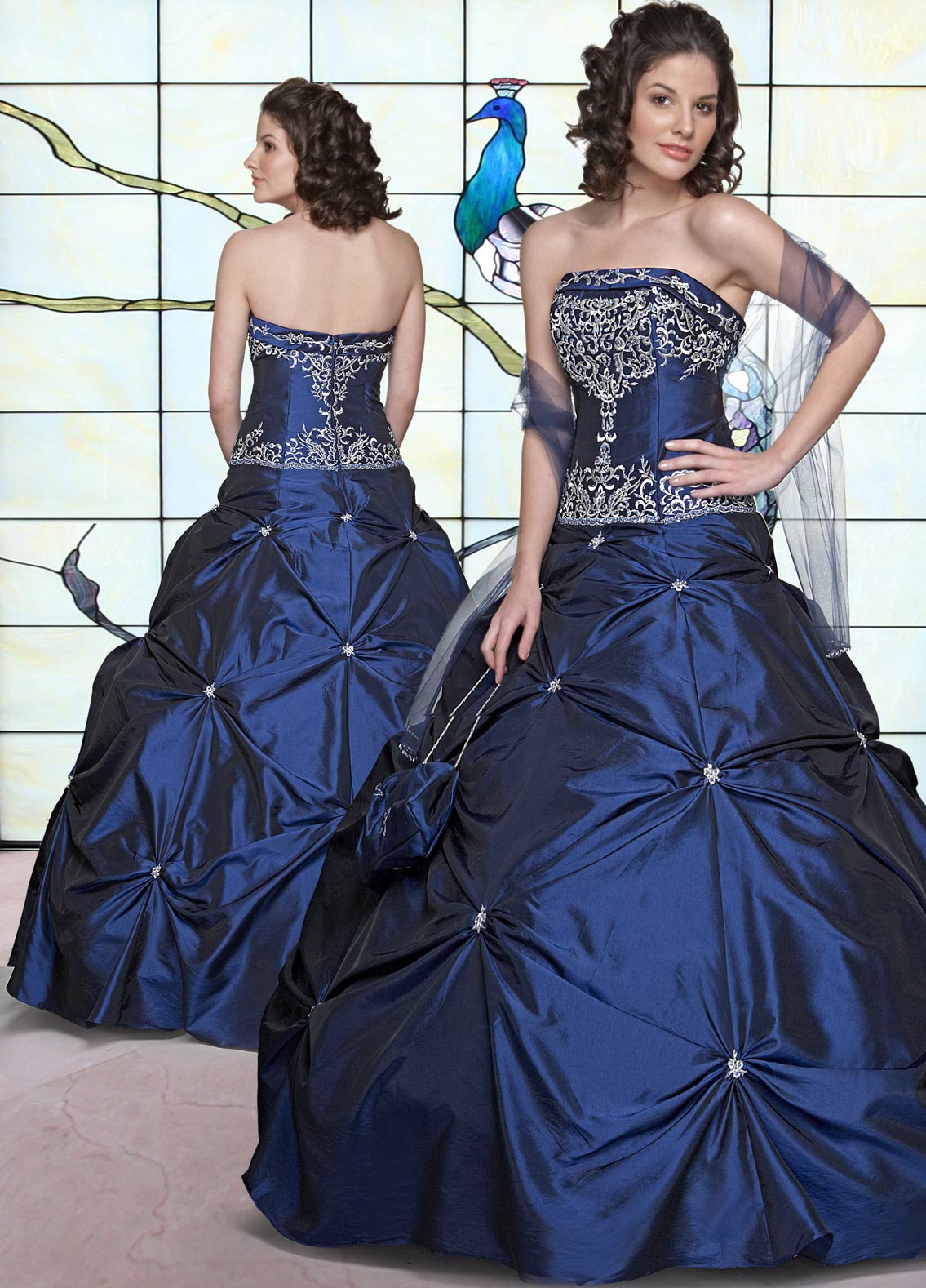 Hot Sale Royal Blue Ball Gown Strapless Zipper Full Length Beading Embroidered Quinceanera Dresses