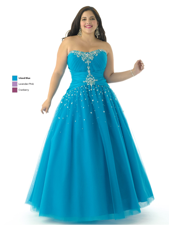 Island Blue A Line Strapless Lace Up Sequin Pleats Floor Length Prom Dresses