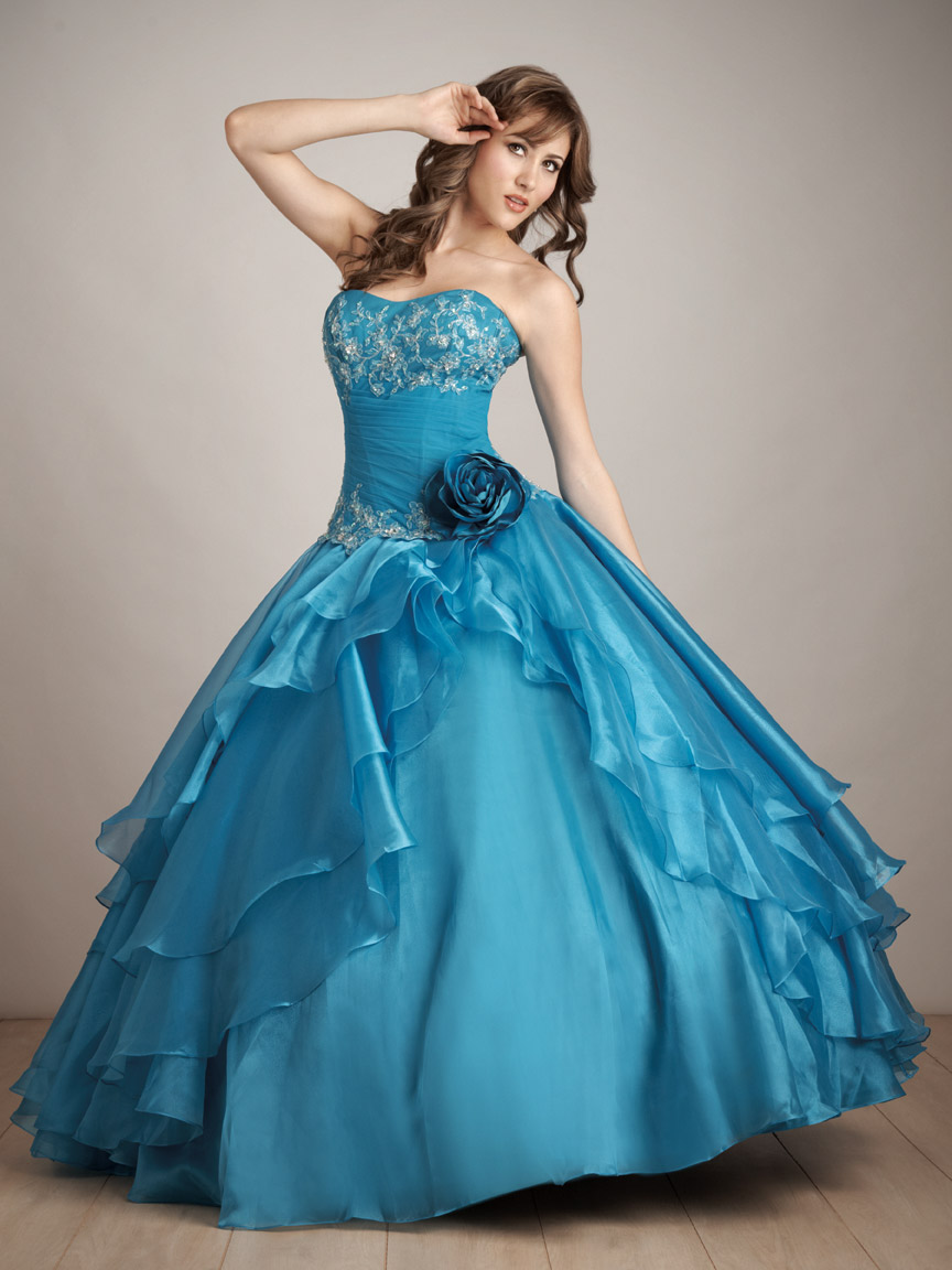 Turquoise Ball Gown Strapless Sweetheart Lace Up Full Length Beaded And Ruffled Quinceanera Dresses