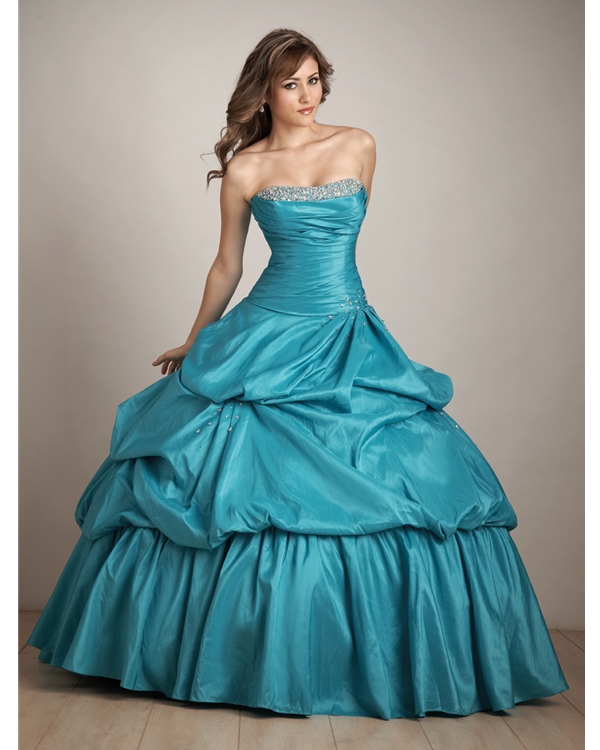 Turquoise Ball Gown Strapless Lace Up Fullr Length Quinceanera Dresses With Sequins And Twist Drapes