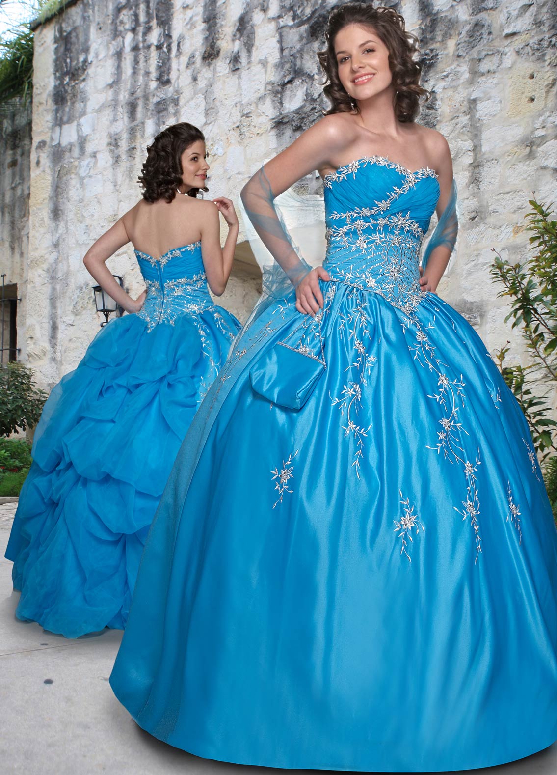 Turquoise Ball Gown Strapless Zipper Floor Length Beading Embroidered Quinceanera Dresses