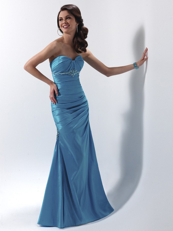 Turquoise Mermaid Strapless Sweetheart Lace up Floor Length Satin Prom ...