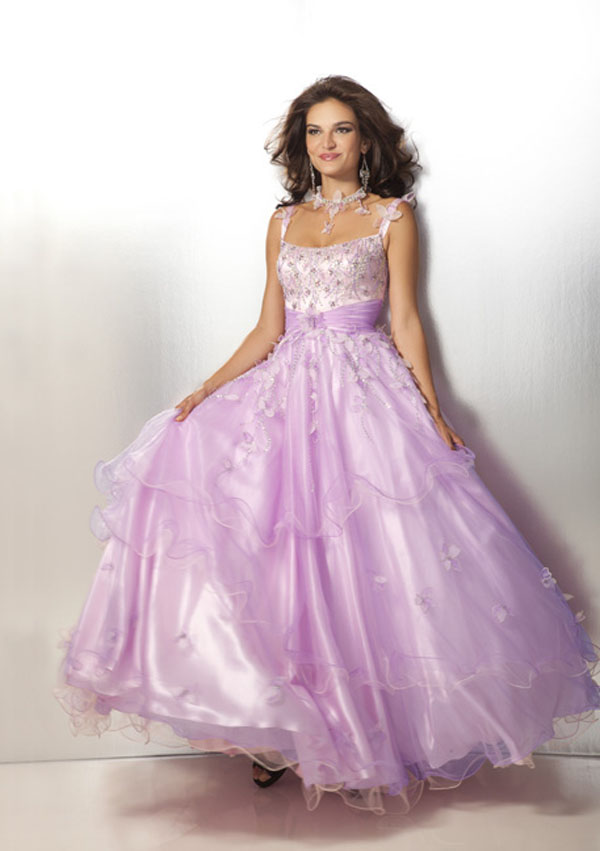 lilac ball gown