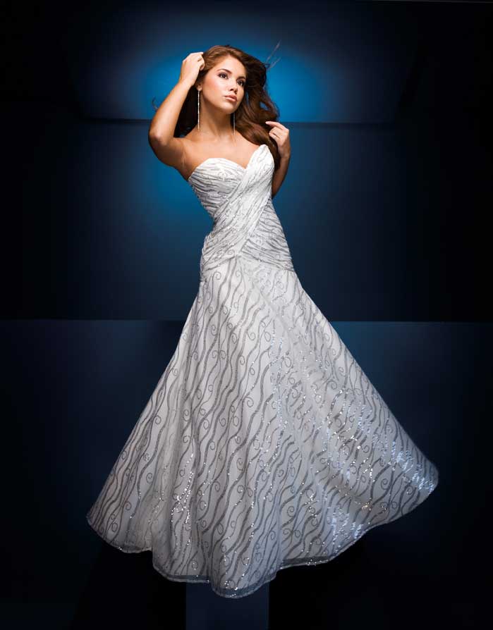 white silver evening gowns