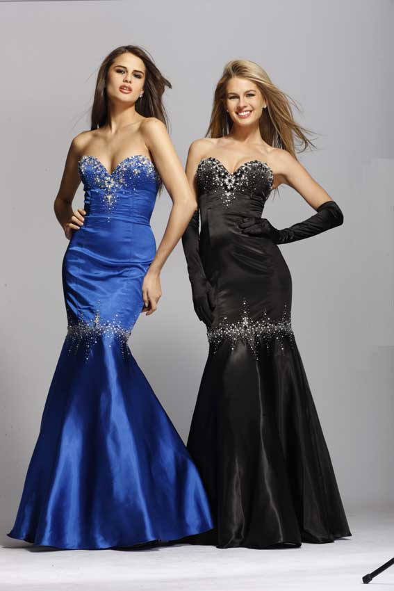 Royal Blue Strapless Sweetheart Floor Length Mermaid Satin Prom Dress ...