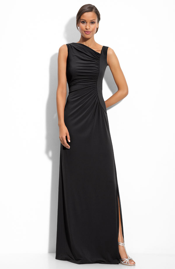 Black a Line Sleeveless Asymmetrical ...