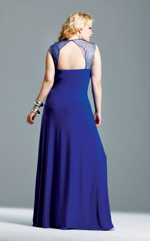 Royal Blue A-Line Sweetheart and Sleeveless Open Back Beading Full