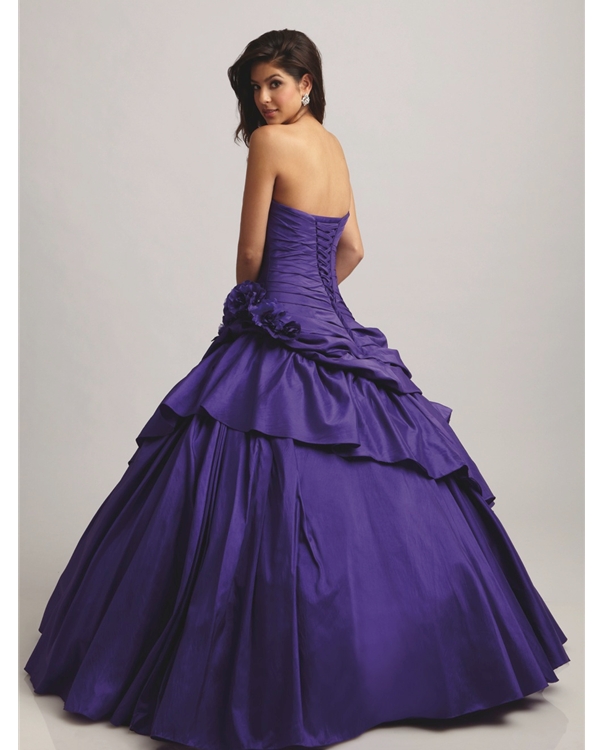 Violet Ball Gown Strapless Sweetheart Lace up Floor Length Quinceanera ...