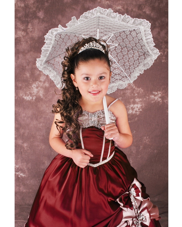 Burgundy Ball Gown Spaghetti Straps Lace Up Full Length Flower Girl Dresses With Beading And Bownots