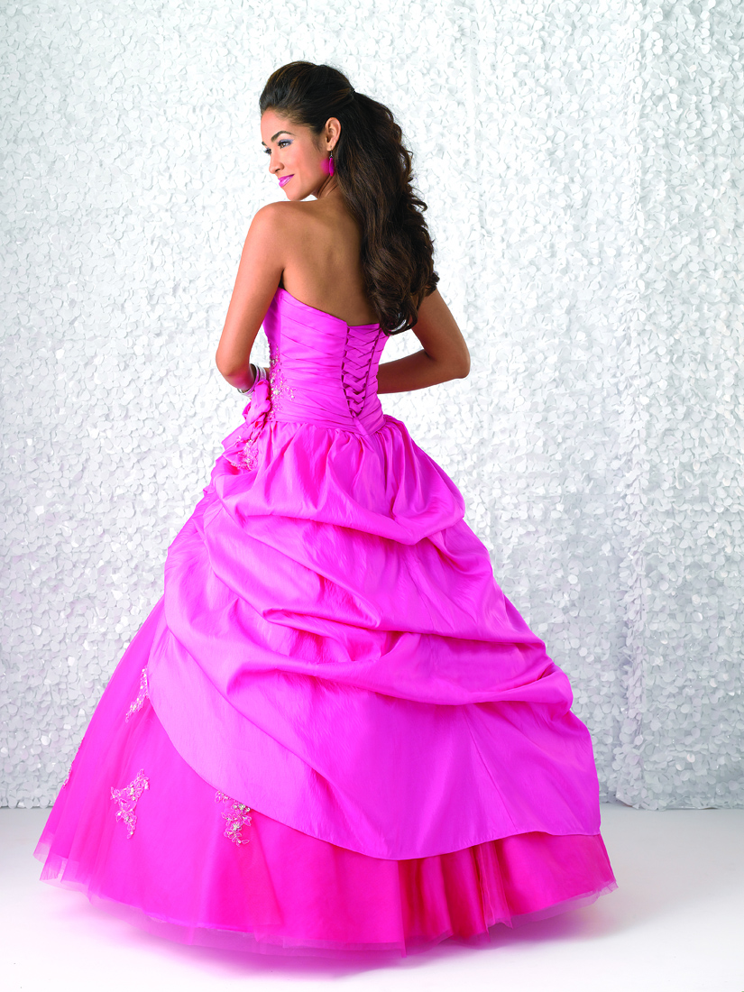 plum ball gown