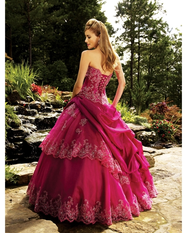 fuchsia ball gowns