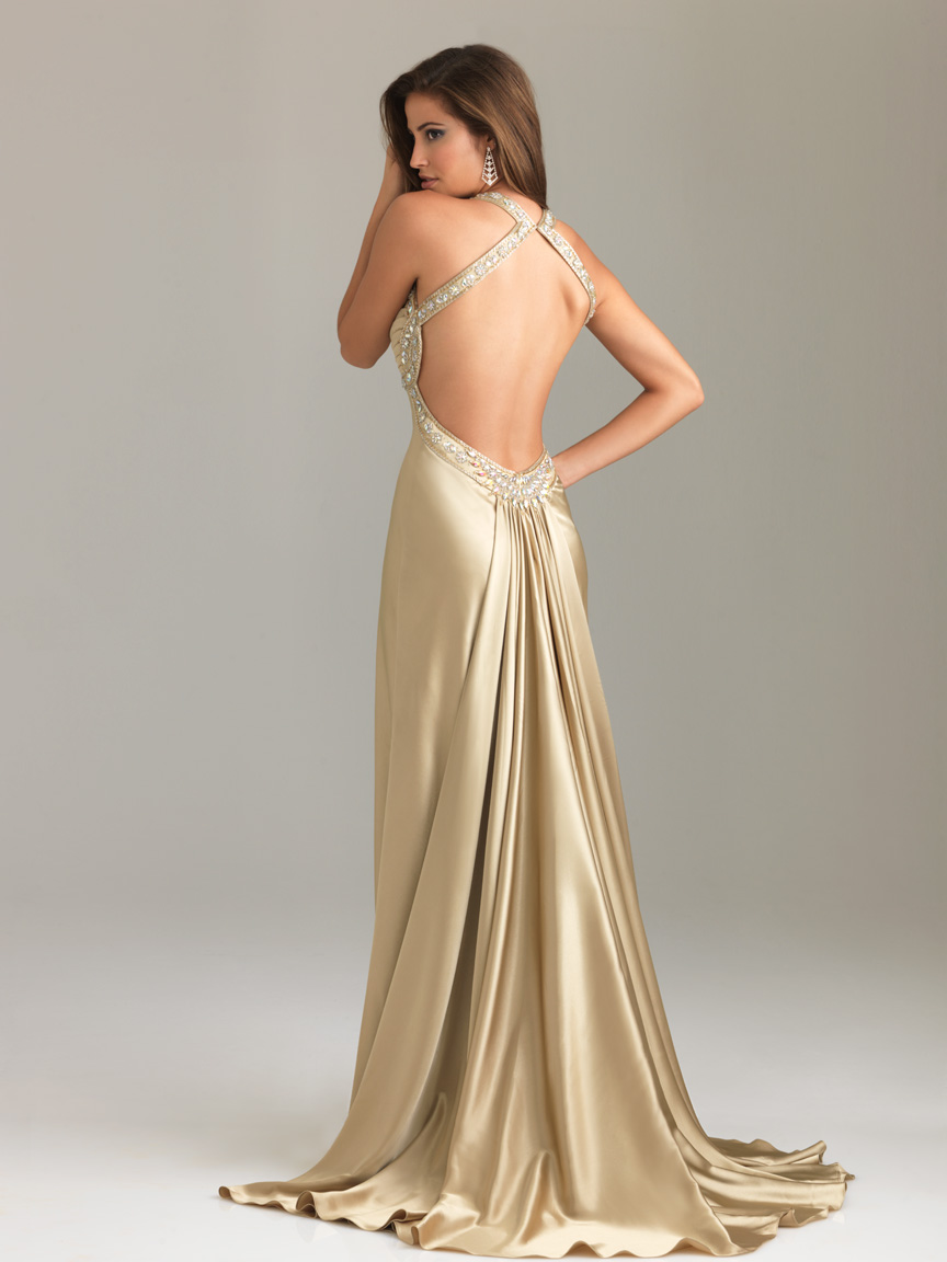 evening gowns in gold