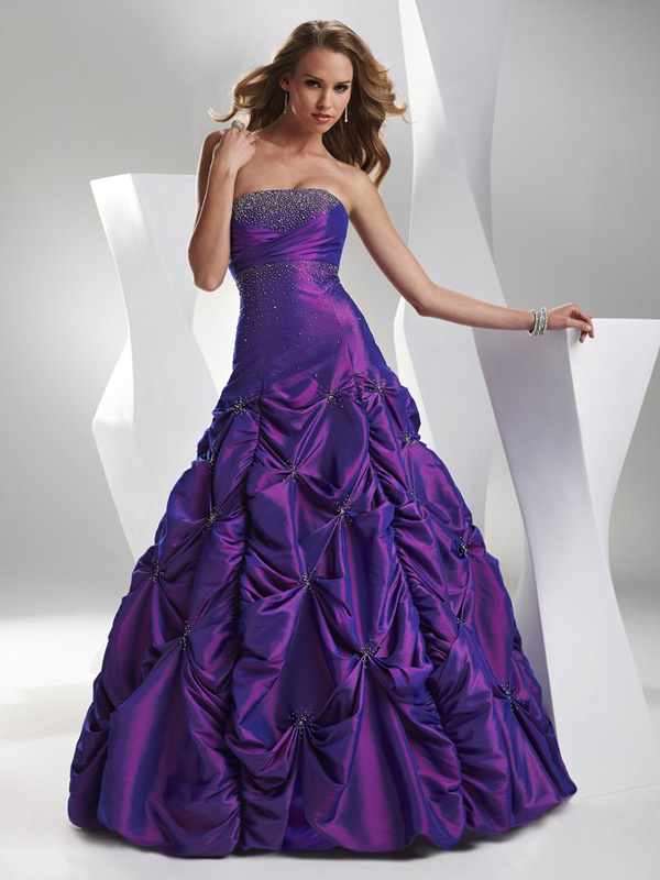 Purple Ball Gown Strapless Sweetheart Lace up Full Length Quinceanera ...
