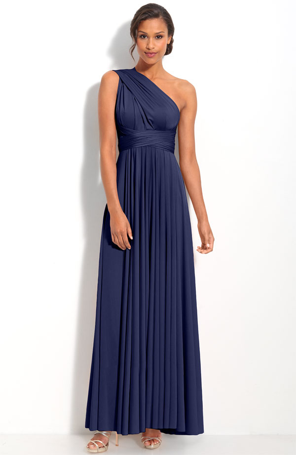 Back Pleated Ankle Length Prom Dresses