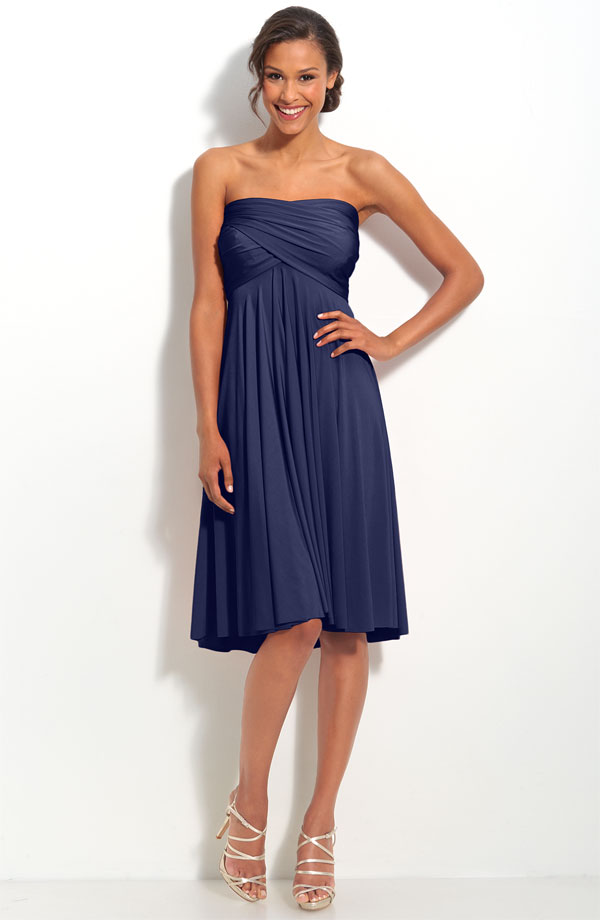 Hot Sale Navy Blue Empire Strapless ...