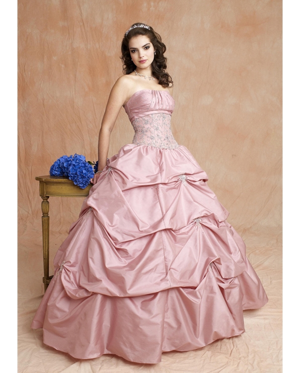 pink flowy ball gown