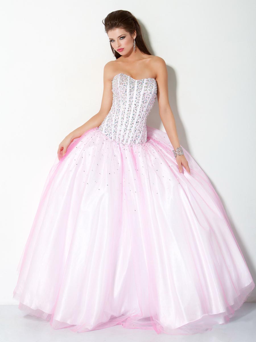pink flowy ball gown