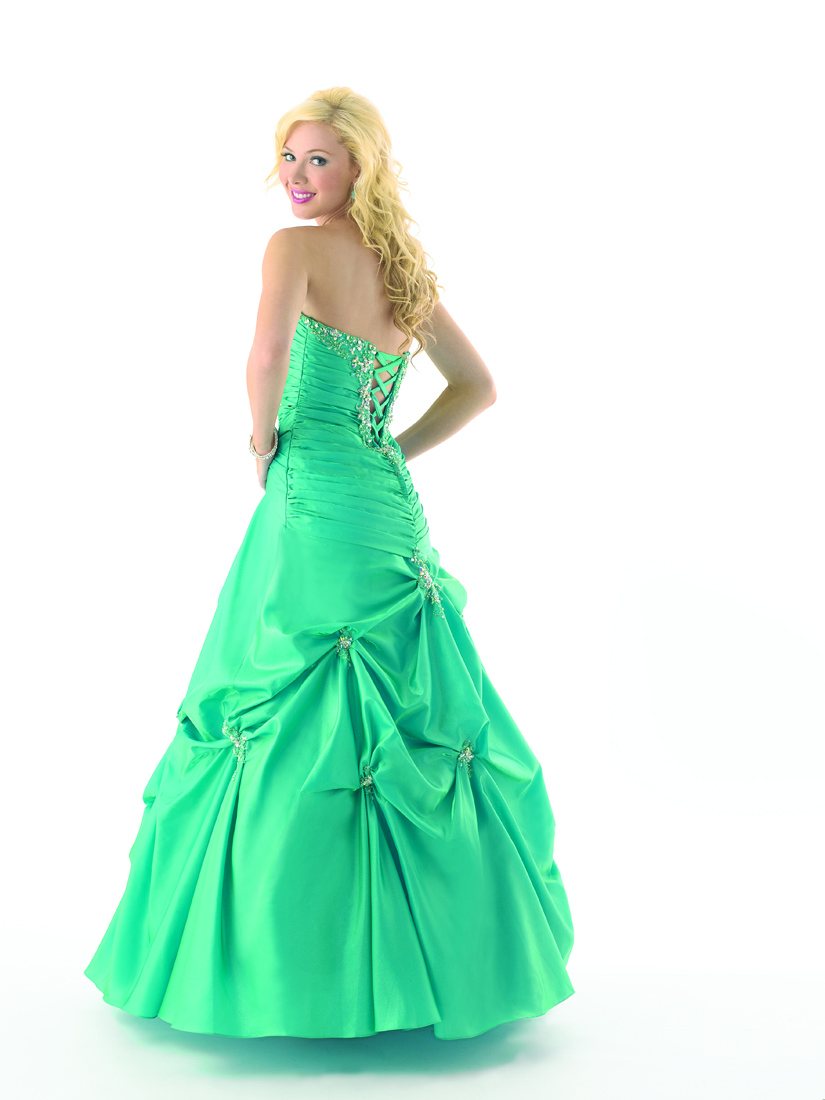 Jade A-Line Strapless Lace up Full Length Prom Dresses With Beading and ...