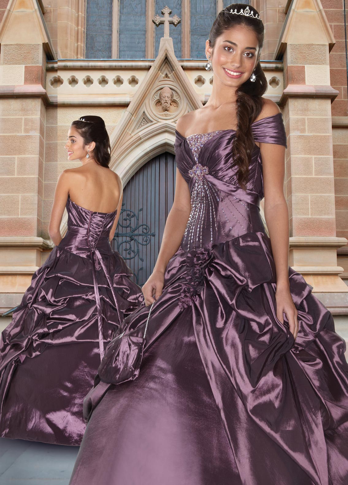 grape wine colour gown