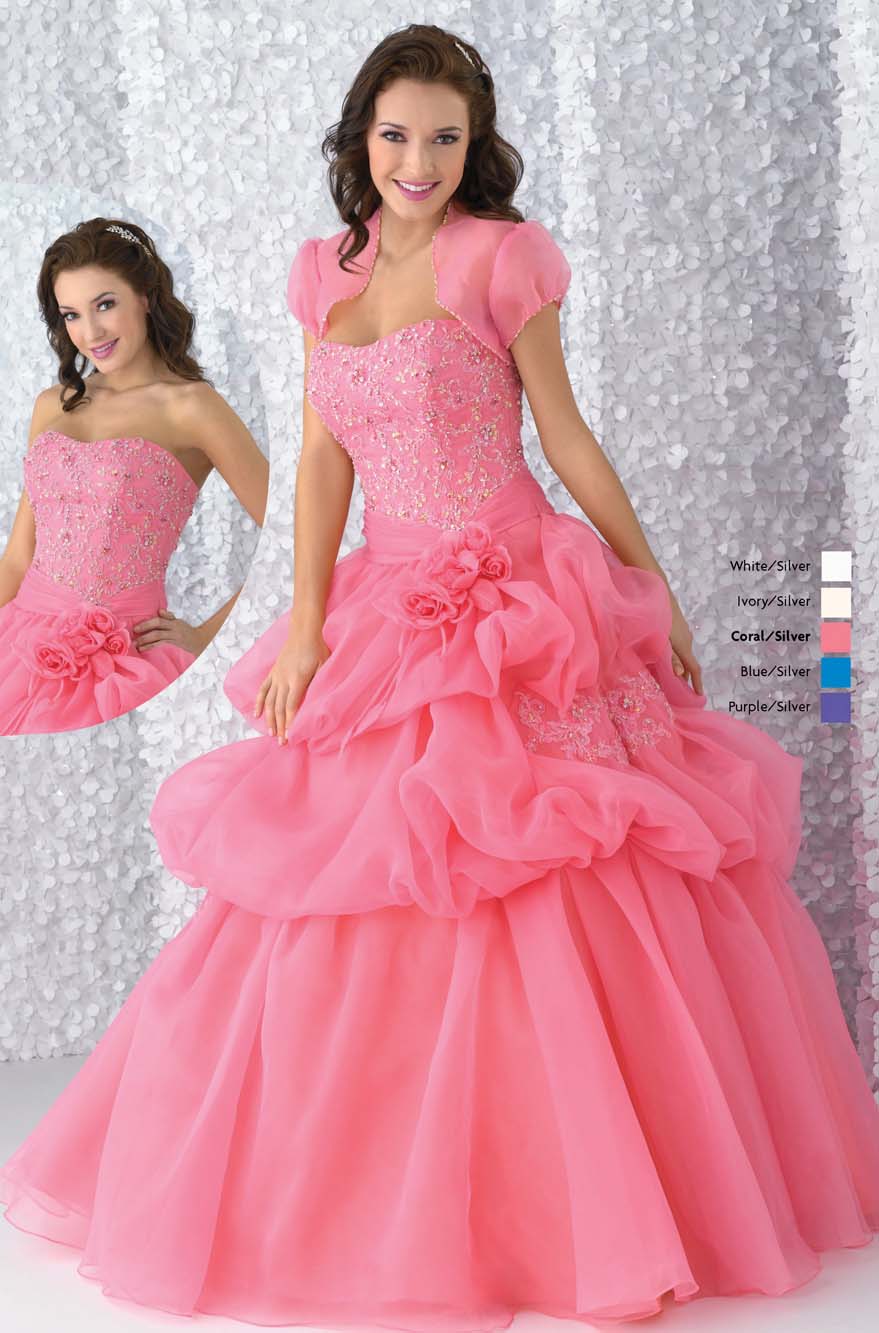 Pink Ball Gown Sweetheart Full Length Lace up Quinceanera Dresses With ...