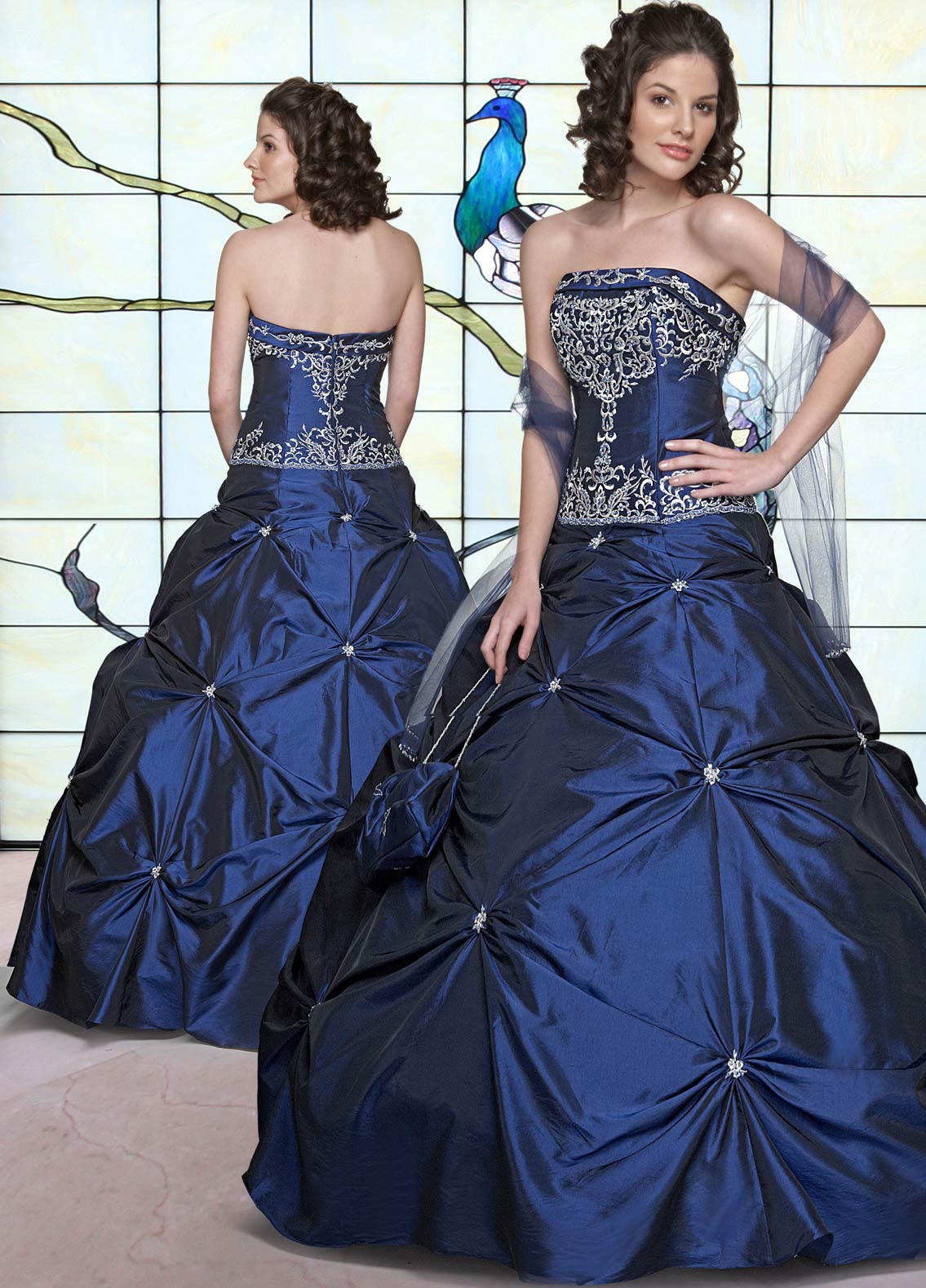 Royal Blue Ball Gown Strapless Zipper ...