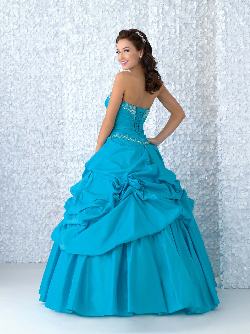 Turquoise Ball Gown Sweetheart Full Length Lace up ...