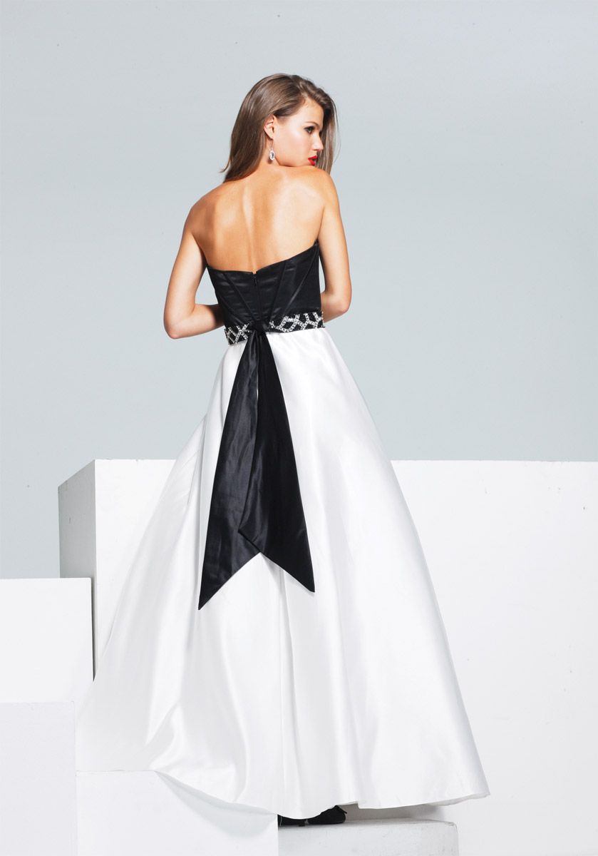 black and white gown dress