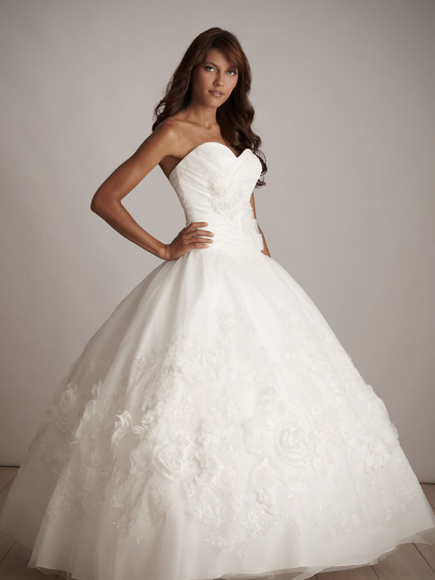 White Ball Gown Strapless Sweetheart Full Length Graduation